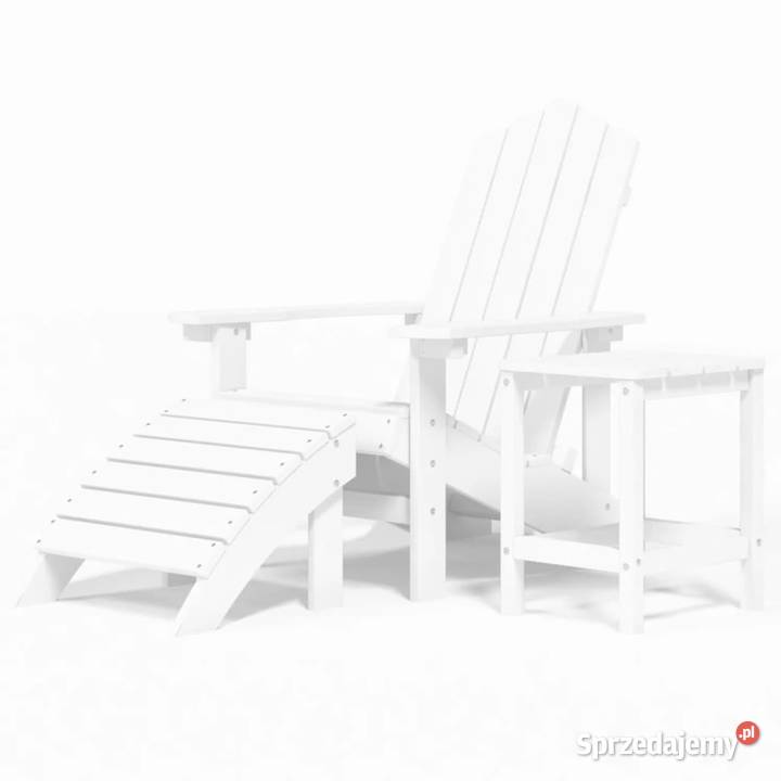 Krzesło Adirondack z podnóżkiem i stolikiem HDPE Krzesła ogrodowe mazowieckie