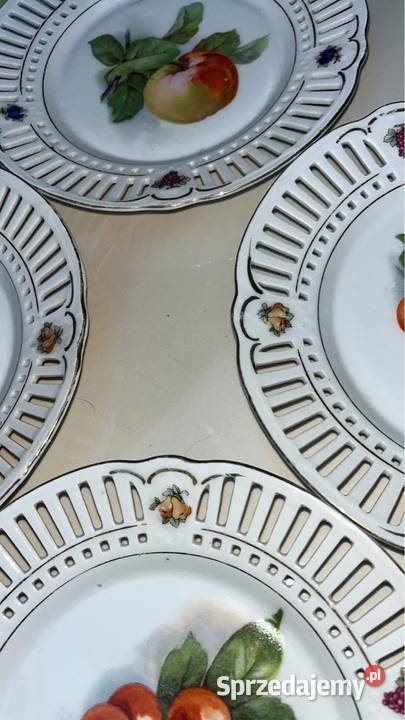 Talerzyki z owocami Ażurowe Z owocami 6 sztuk Porcelana i szkło Gdańsk