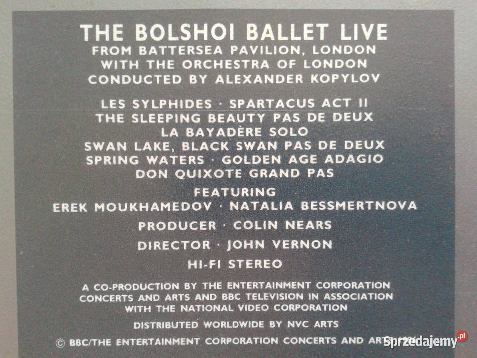 The Bolshoi Ballet LiveDivertissements 1986 VHS musical lubelskie