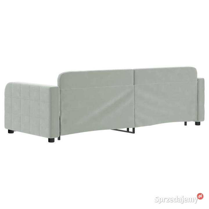 Sofa rozsuwana z szufladami jasnoszara aksamit sprzedam