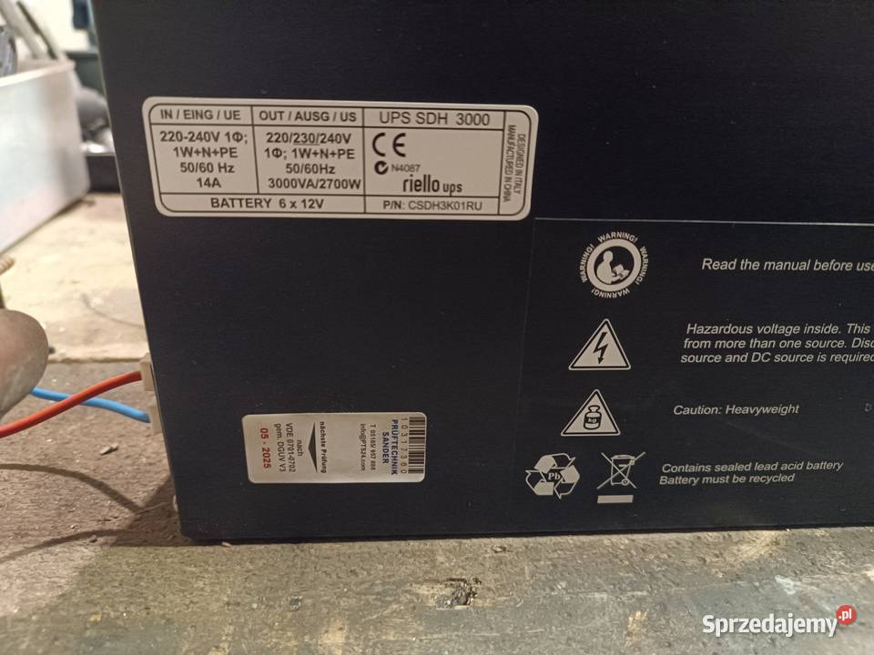 UPS Riello Sentinel Dual SDU 6000 zasilacz Płoty