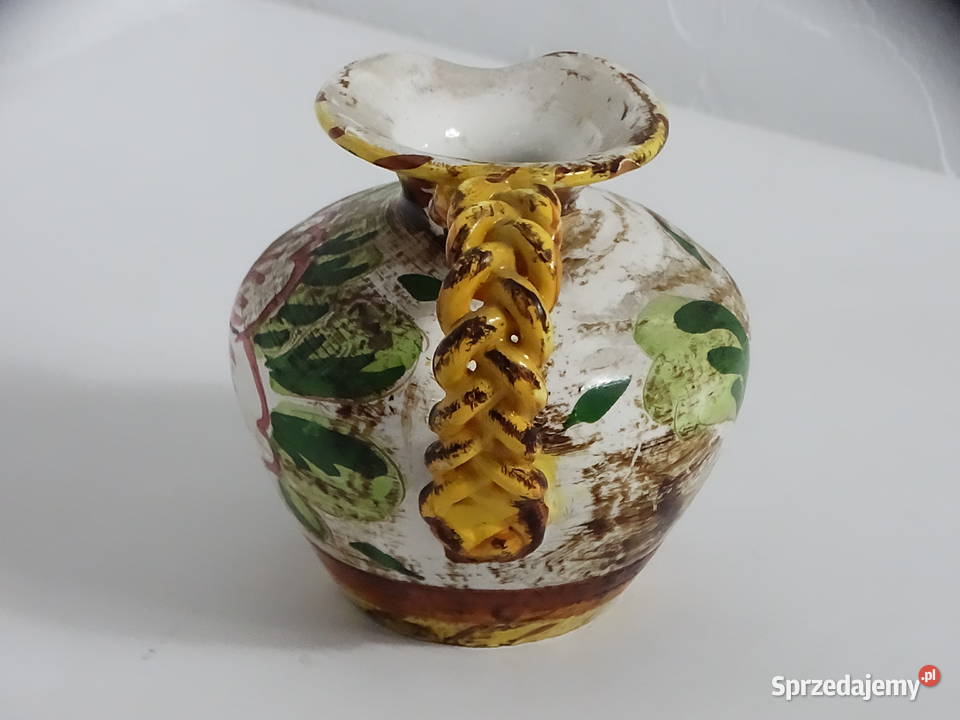 Ręcznie Malowany Ceramiczny Dzbanek Vintage Biłgoraj sprzedam