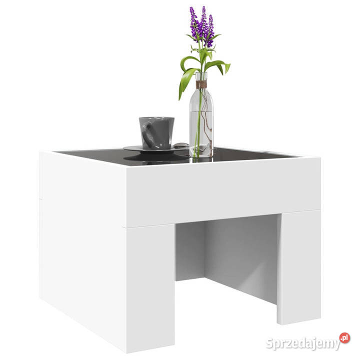 Stolik kawowy z LED Infinity biały 40x40x30 mazowieckie Warszawa