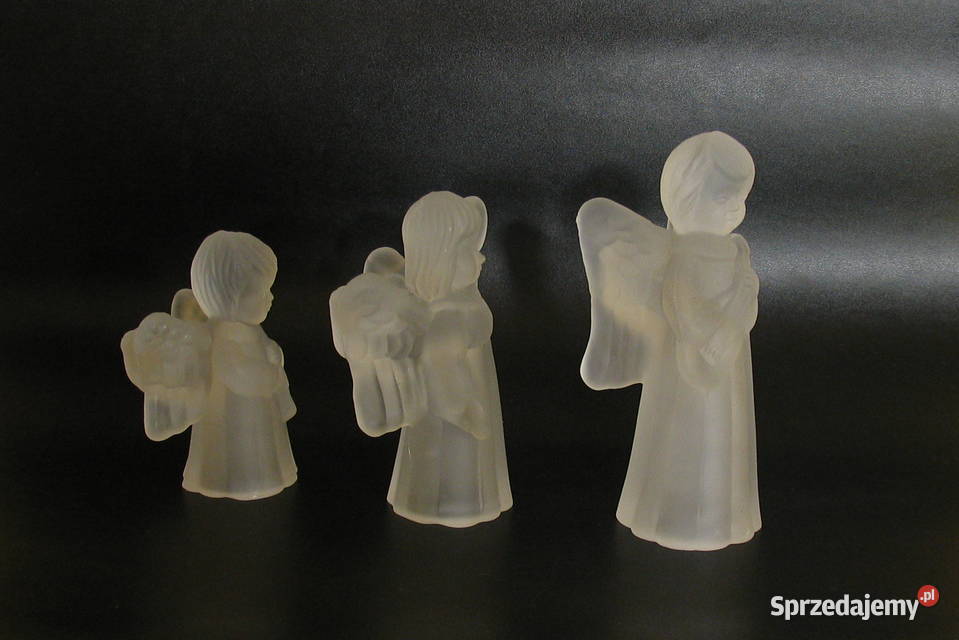 Świeczniki kryształowe komplet 3 Figurki Tarnów