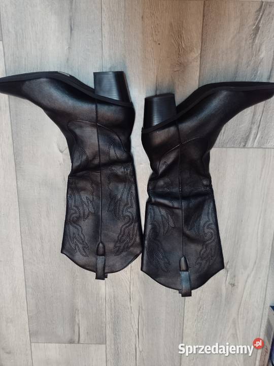 40 Czarne wyszywane Kozaki kowbojki NOWE Kraków