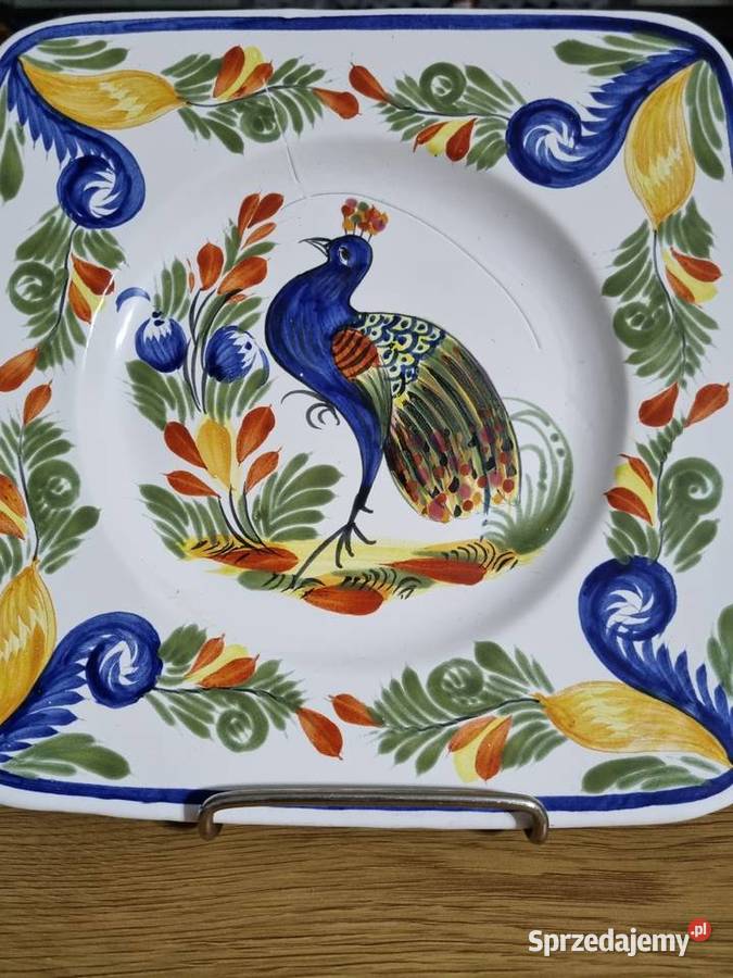 Talerz Dekoracyjny Kolekcjonerski Quimper wielkopolskie