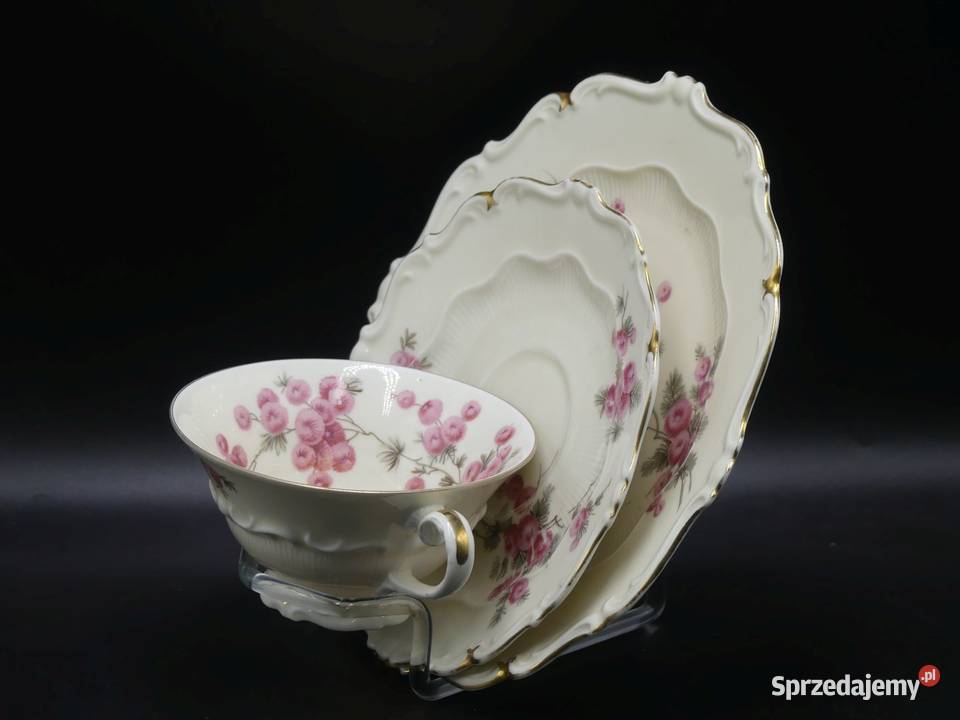 Komplet śniadaniowy Sorau Żary czerwone Mimozy wielkopolskie Poznań sprzedam