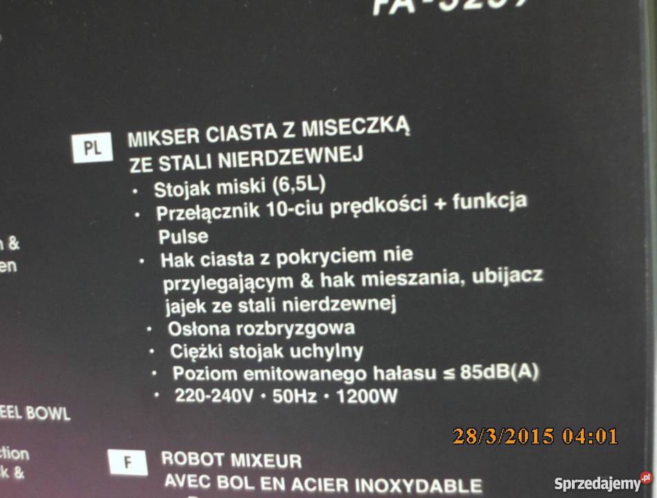 Mikser planetarny robot kuchenny FIRST FA5259