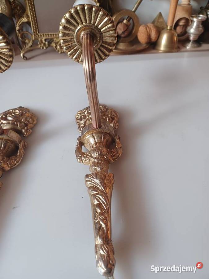 Piękne masywne mosiężne kinkiety sprzedam