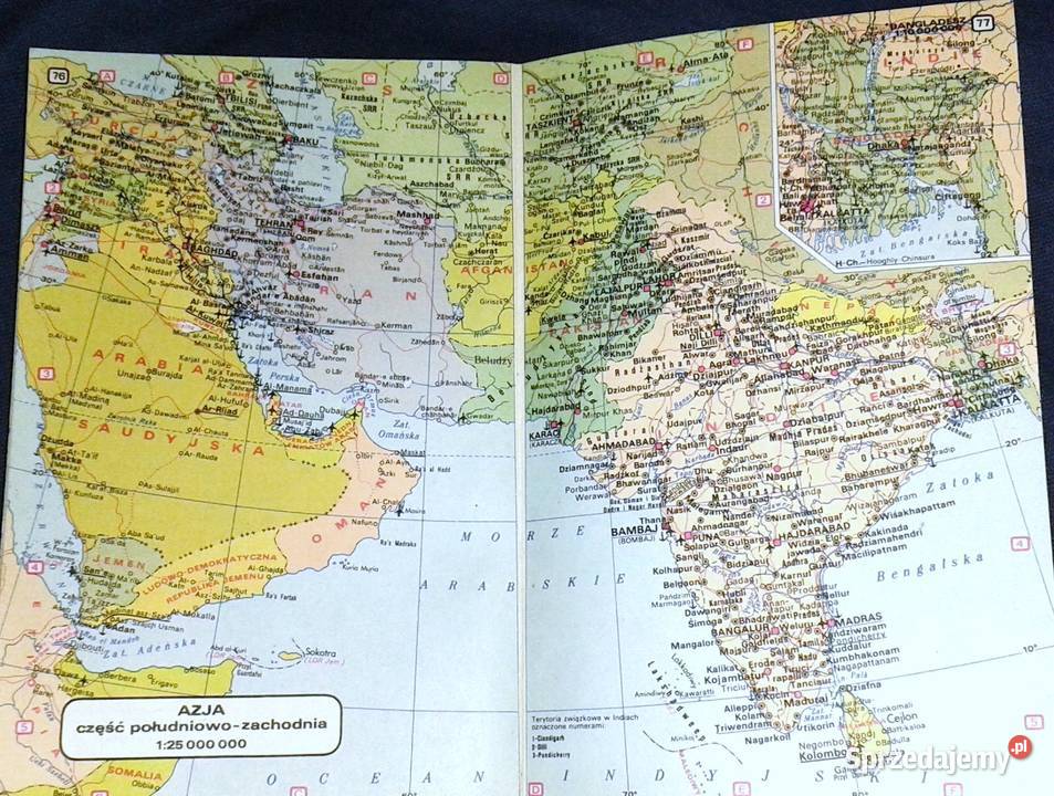 Popularny atlas świata Wydanie 1977 red Zofia