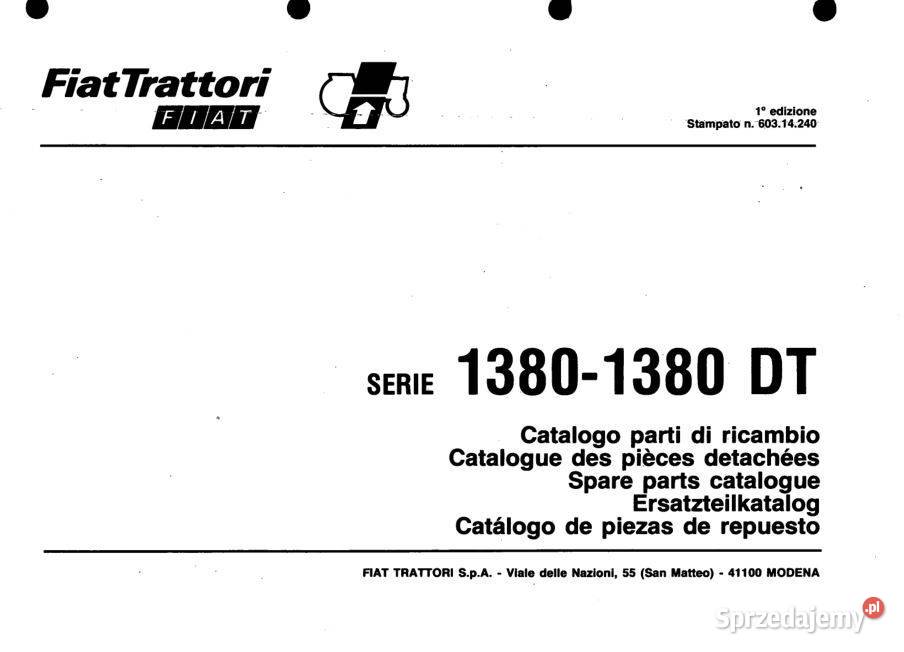 Fiat 1380 1380DT 1580 1580DT 1880 1880DT katalog Kielce