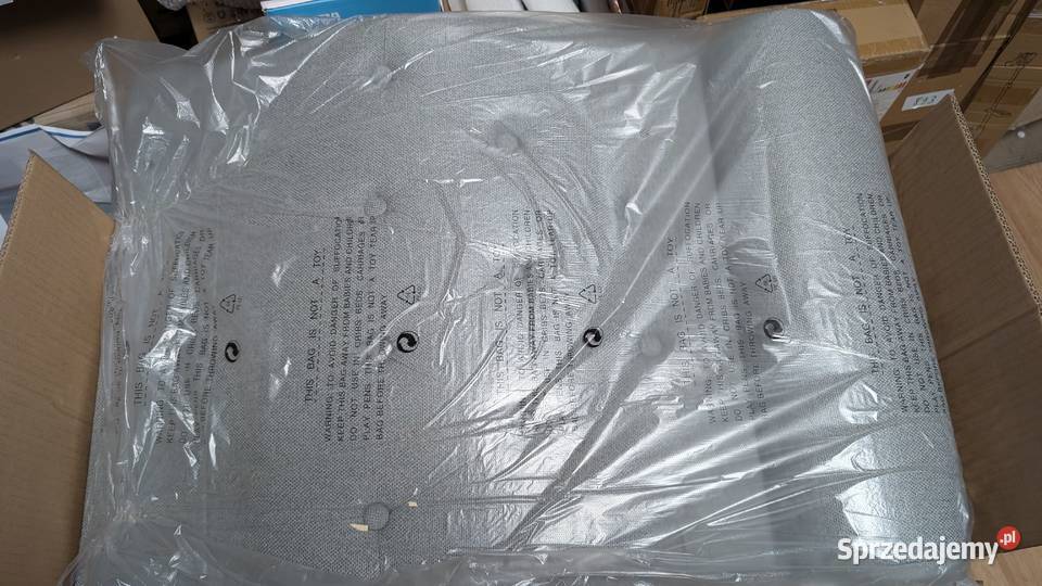 Fotel bujany z podnóżkiem jasnoszary nowy w Gliwice