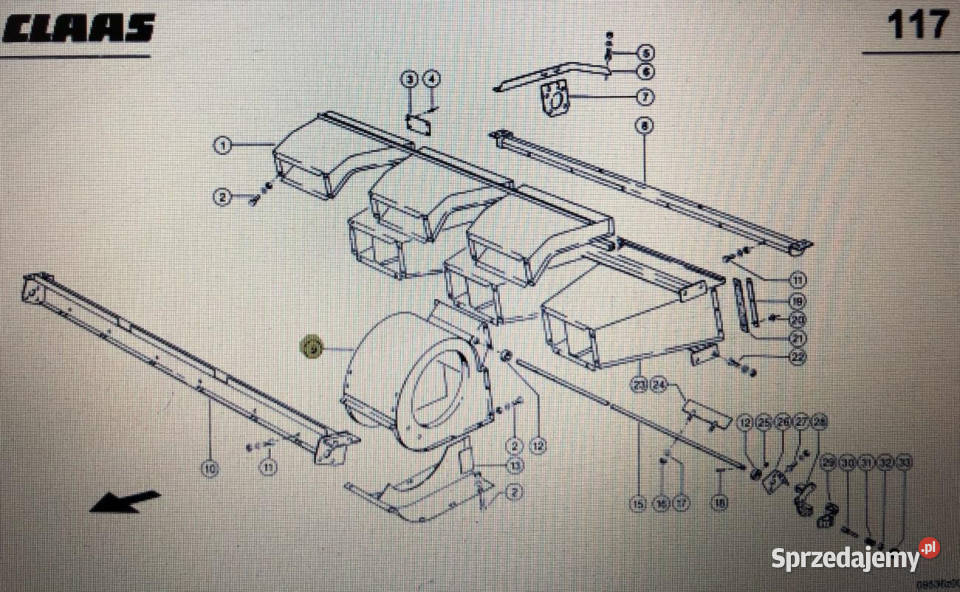 Obudowa wydmuchu Claas Mega 370340 kat 000 647 Jastrzębniki