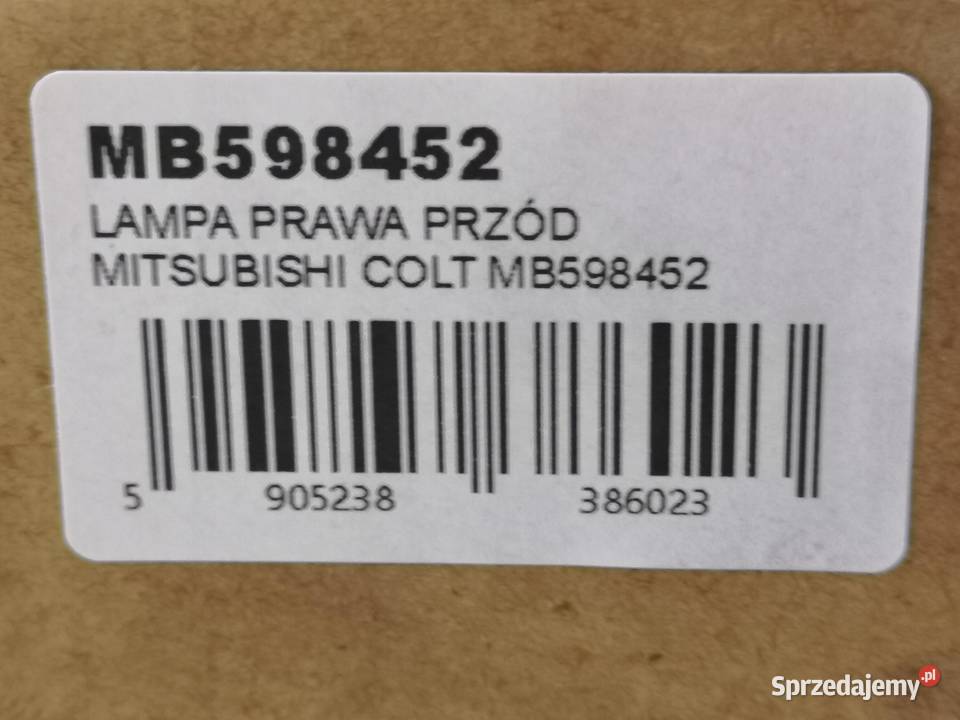 LAMPA PRAWY PRZÓD MITSUBISHI COLT III 19901992 osobowe