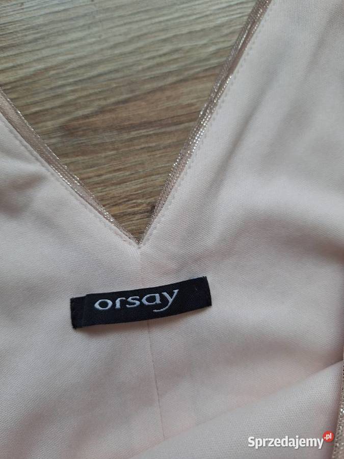 Piekna błyszcząca nude beżowa sukienka Orsay 38 Spódnice i sukienki sprzedam