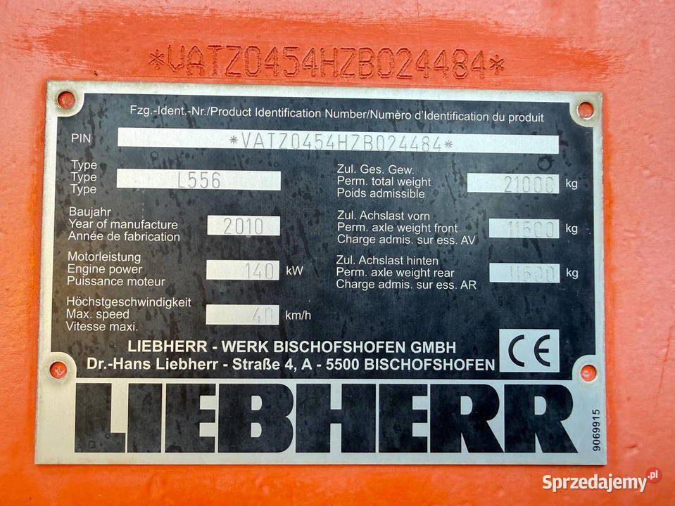Ladowarka kolowa Liebherr 566 2plus 2 tez Warszawa