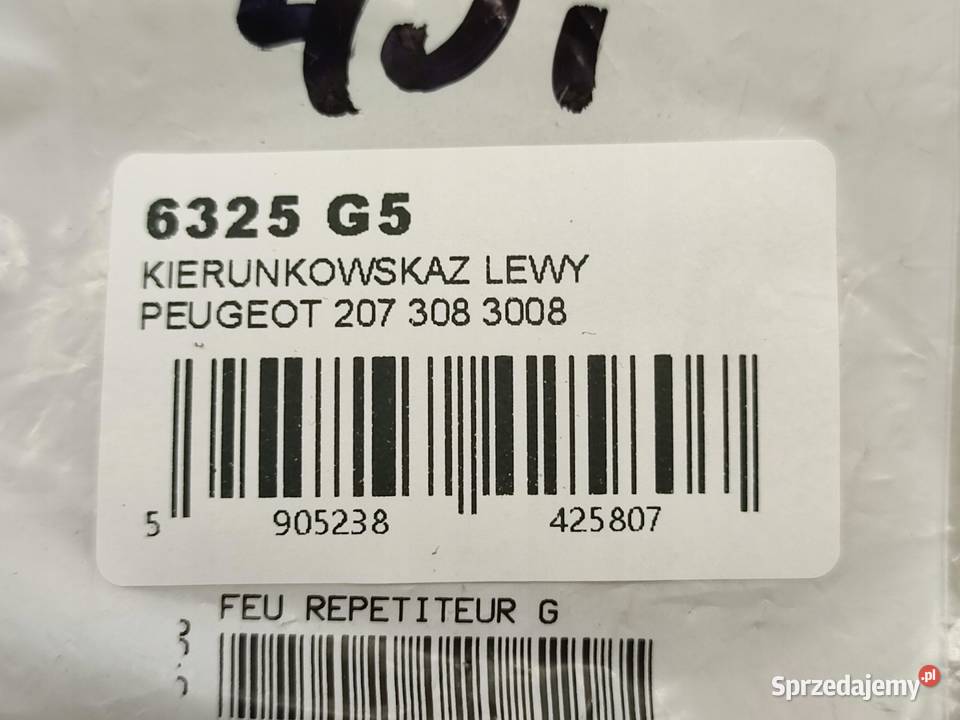 KIERUNKOWSKAZ LEWY PRZÓD CITROEN C4 II NC C5 III