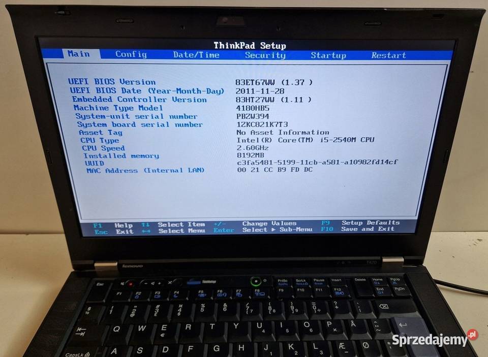 Lenovo ThinkPad T420 i5 Ram 8GB dysk SSD 120GB Giżycko