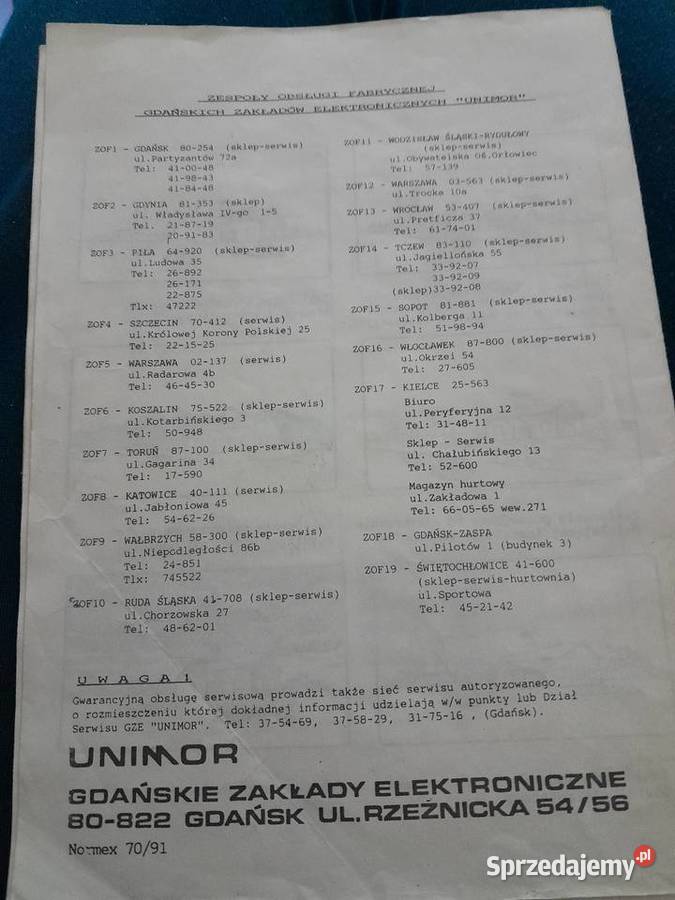 Instrukcja płytka do telewizora neptun M750T Kineskopowy