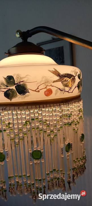 Secesyjna lampa z ruchomym ramieniem porcelanowy Skierniewice