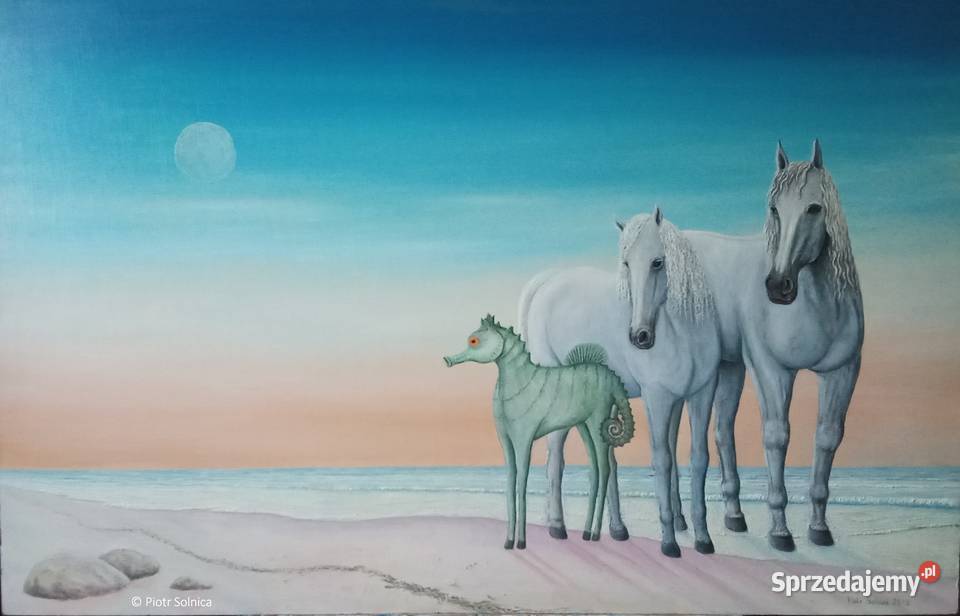 Konik półmorski obraz olejny ręcznie malowany Warszawa