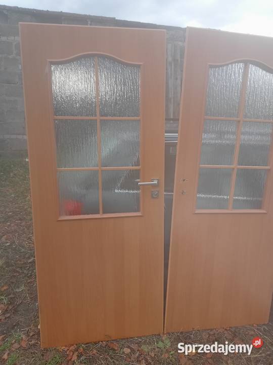 Drzwi wewnętrzne brązowe z szyba 60 70 80 90 Brzozówka