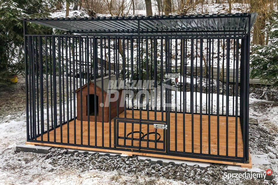 Kojec Psów 3x2m Drewniana podłoga Uchwyt na