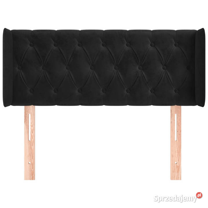 Zagłówek uszak czarny 103x16x7888 aksamit