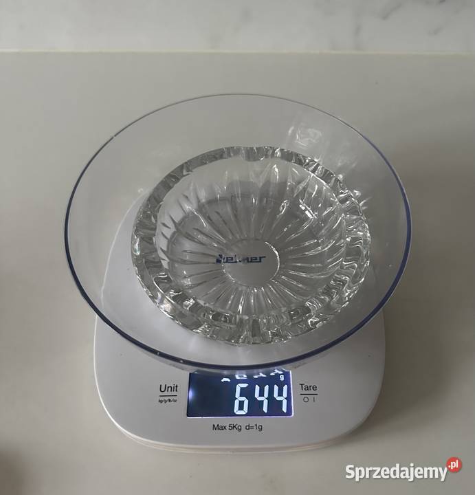 Popielnica kryształowa z lat PRLu Porcelana i szkło Łódź