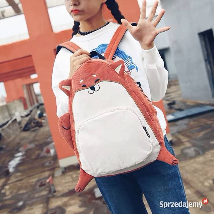 Plecak Sztruksowy Pies Akita Artykuły szkolne Zawiercie sprzedam