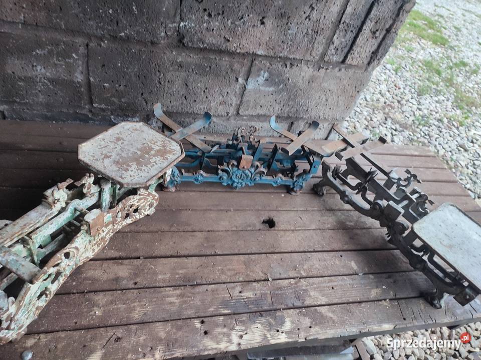 Przedwojenne żeliwne wagi szalkowe podkarpackie Dulcza Wielka