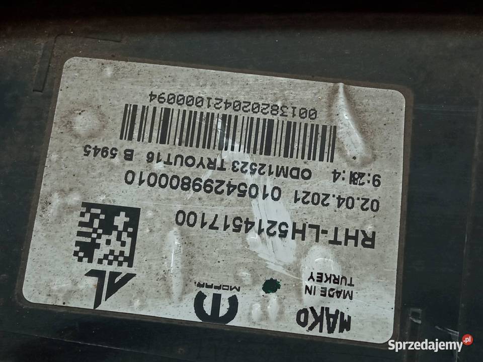 LAMPA PRZÓD LEWA LIFT EU 5214517100 Fiat Tipo II
