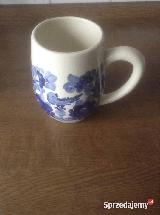 Kufel fajansowy ręcznie malowany sygnowany Opole