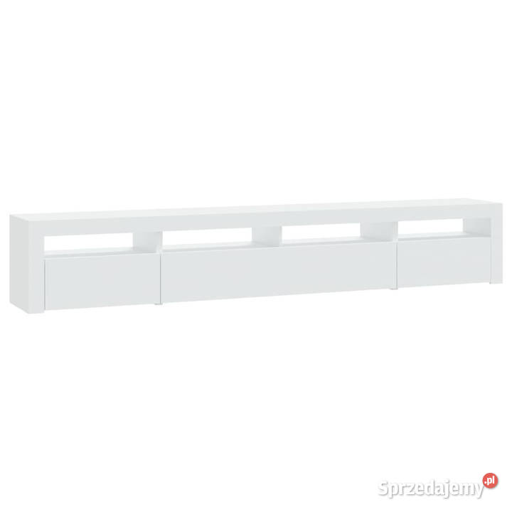 Szafka pod TV z oświetleniem LED biała 240x35x40 Warszawa