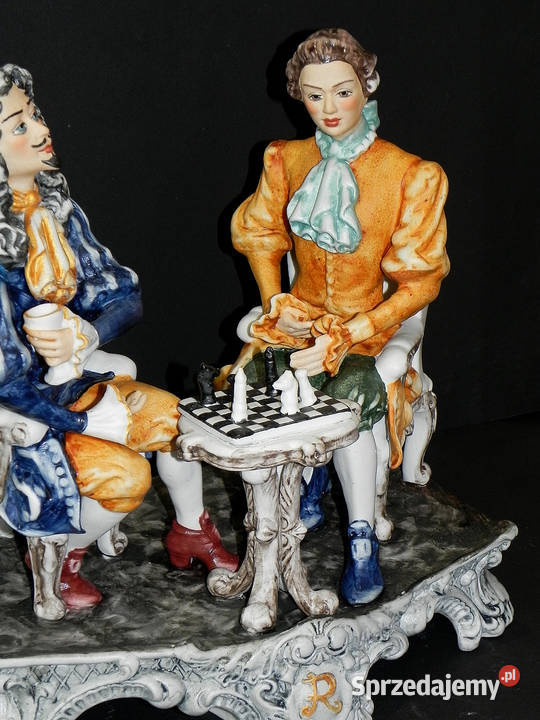 Roceram porcelana grupa figuralna Szachiści