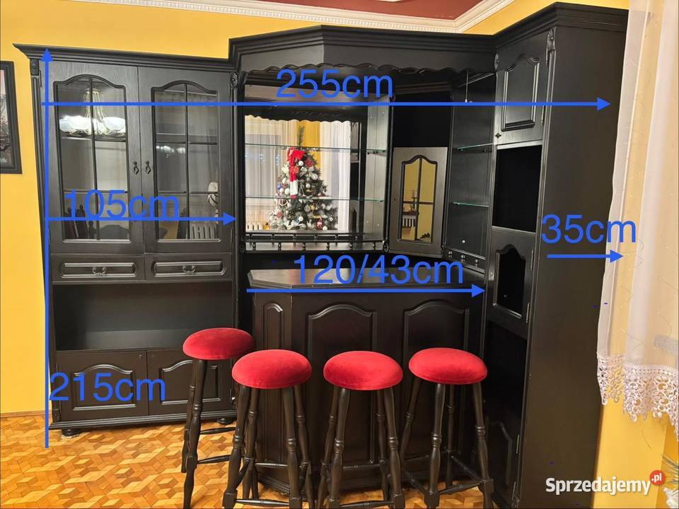 Barek salonowy ze stołem i krzesłami 165cm