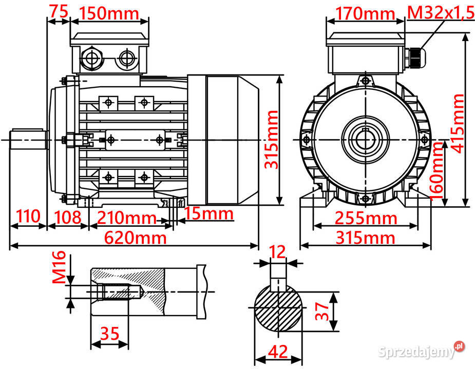 SILNIK ELEKTRYCZNY 185kW 400690V 2940 obr Pozostałe Solec Kujawski