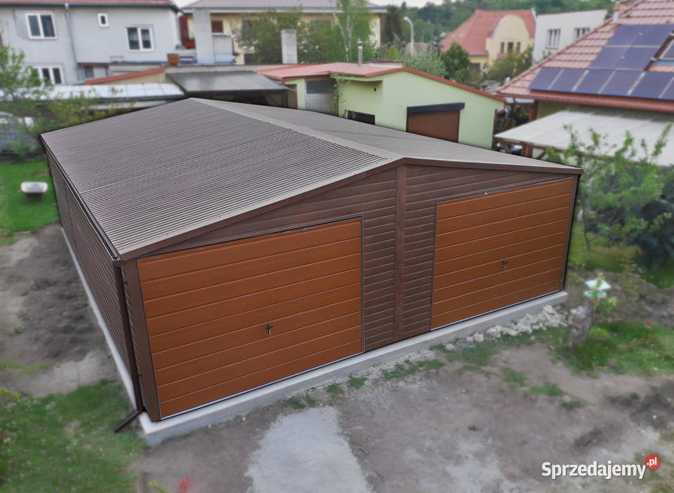 Garaż dwustanowiskowy drewnopodobny 7x6m PREMIUM lubelskie Lublin