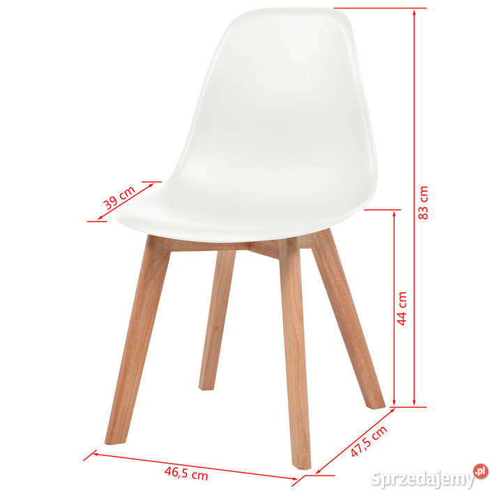 Krzesła stołowe 6 białe plastikowe WM244773