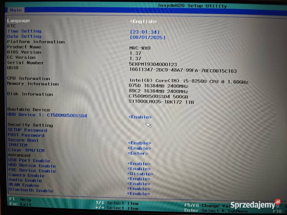 Nowy HUAWEI MateBook D15 i532GB RAM512GB SSD1TB Warszawa