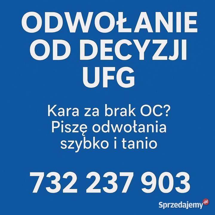 Masz karę z UFG Pomogę Ci ją umorzyć ODWOŁANIE Pozostałe