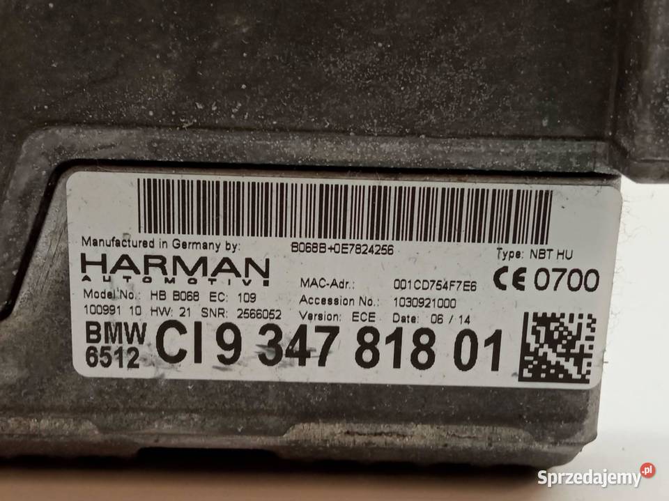 RADIO 9347818 Bmw Seria 6 III 20122018 F06 Gran