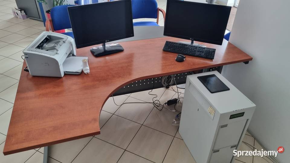 Duże biurko komputerowe z dostawką 70cm dolnośląskie Bolesławiec