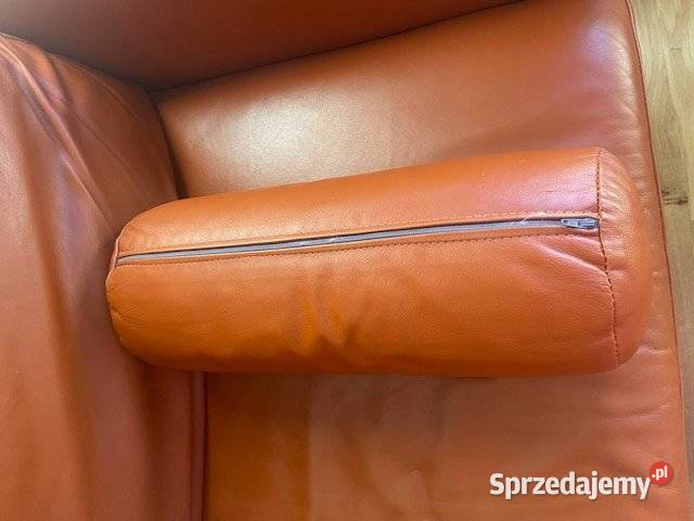 Skórzany narożnik z funkcją spania podnóżek 145cm dolnośląskie Legnica
