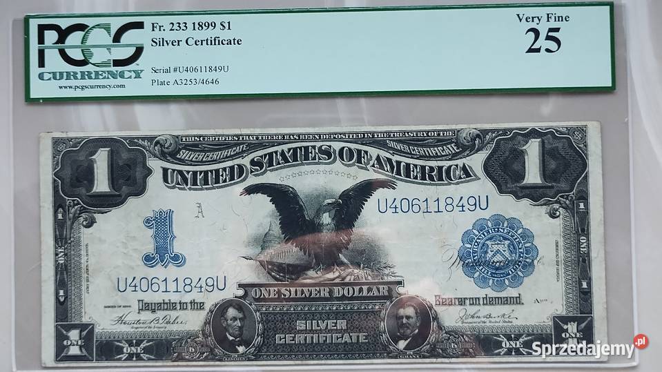 Banknot 1 1899 Black Eagle Silver Certificate Rzeszów