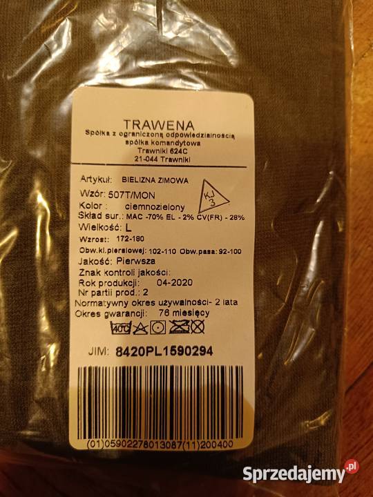 Bielizna zimowa 507TMON Rozmiar L