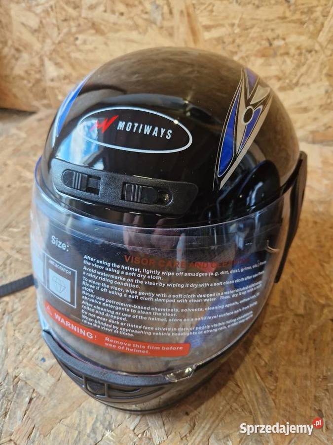 Kask Motocyklowy Motiways Czarny Połysk Uniseks Głogowa