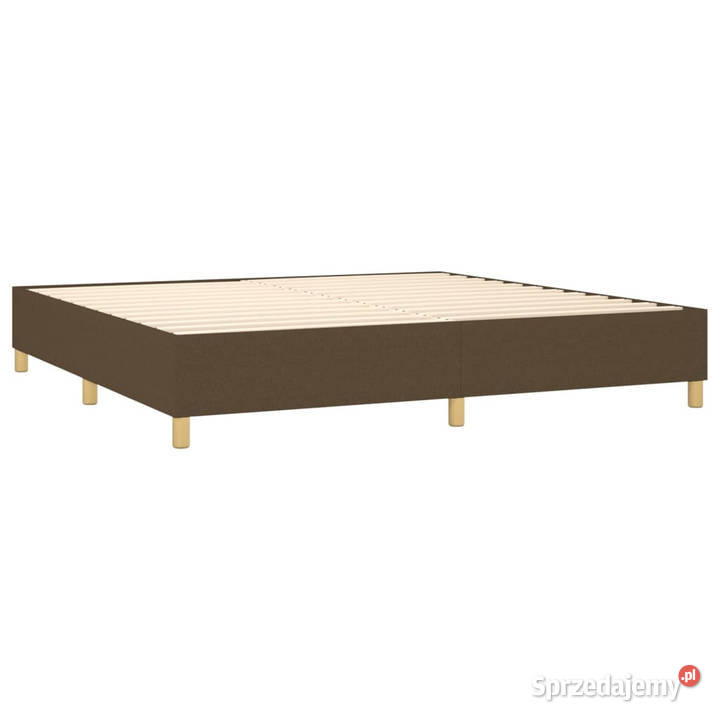 Łóżko kontynentalne z materacem brązowe tkanina 128cm Łóżka i materace