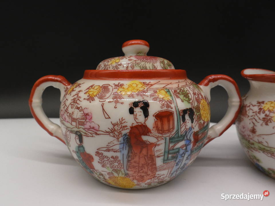 Stary Japoński Komplet Porcelanowy Cukiernica i wielkopolskie Raszków