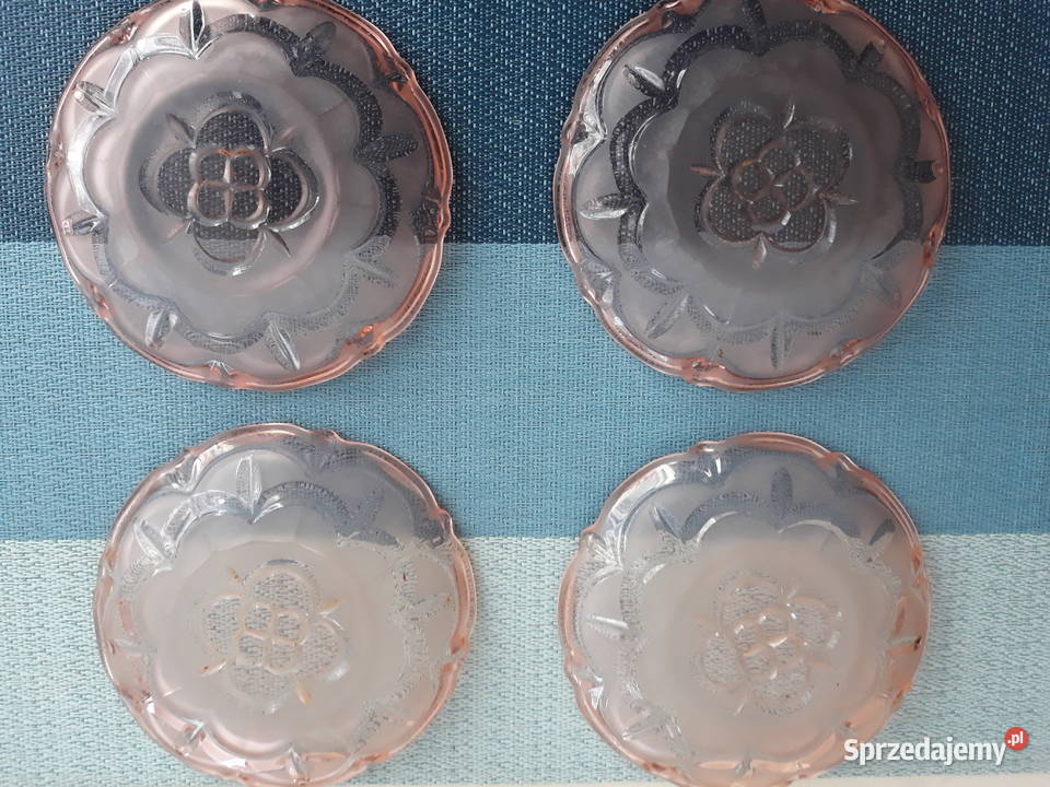 Talerzyki kryształowe szklane 4 kolor Aleksandrów Łódzki